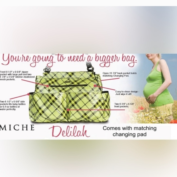 NEW Miche Green Black Delilah Go-Anywhere Shell for Prima Baby Bags - Picture 4 of 10